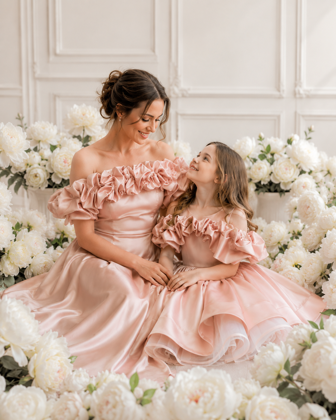 Isabella Off-Shoulder Satin Gown