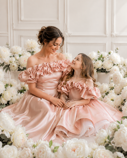 Isabella Off-Shoulder Satin Gown